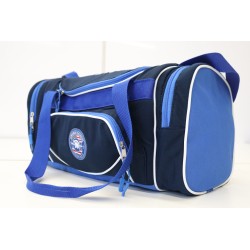 Blue duffle bag