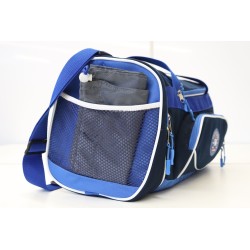 Blue duffle bag