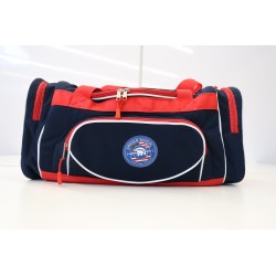 Red duffle bag