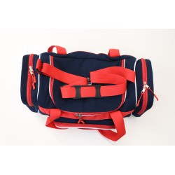 Red duffle bag