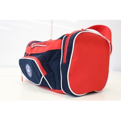 Red duffle bag