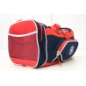 Red duffle bag